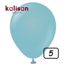 5 inch Retro Latex Balloons Blue Glass - 100 Pcs