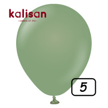 5 inch Retro Latex Balloons Eucalyptus - 100 Pcs