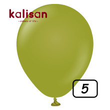 5 inch Retro Latex Balloons Olive - 100 Pcs