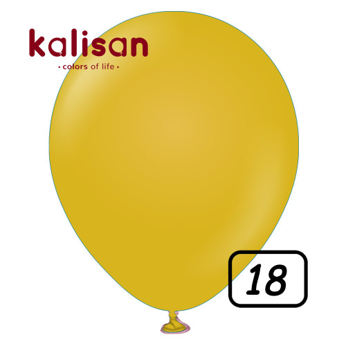 18 inch Retro Latex Balloons Mustard - 25 Pcs