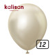 بالون كروم ابيض ذهبي 12 إنش (50 حبة)