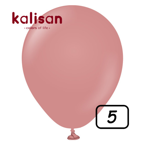 5 inch Retro Latex Balloons Rosewood - 100 Pcs