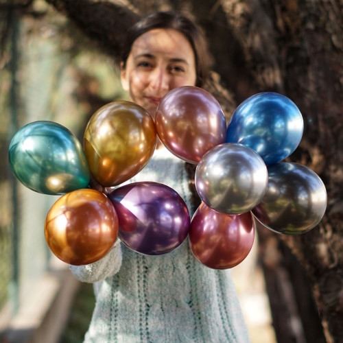 5 inch balloon chrome Pink 100 pcs