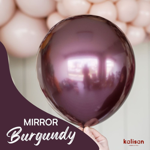 5 inch balloon chrome Burgundy 100 pcs