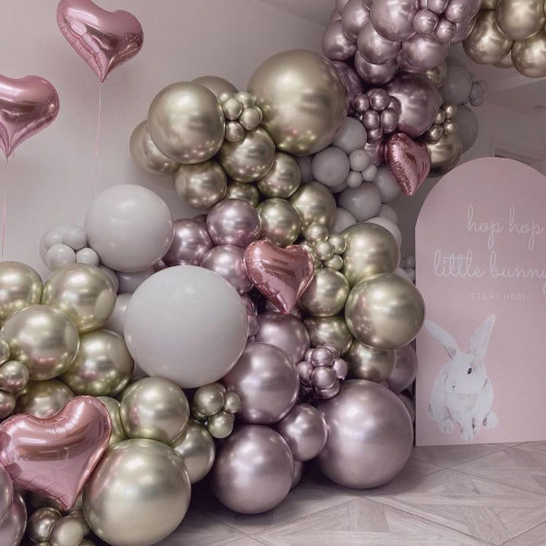5 inch balloon chrome Pink Gold 100 pcs