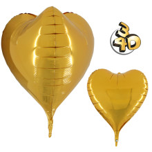 23 inch Heart Gold 5 3D Foil Balloons 23 inch Heart Gold 5 3D Foil Balloons