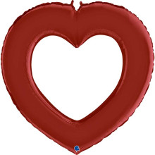41 inch Linky Heart Satin Red Foil Balloons