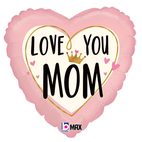 18 inch Love You Mom Crown Foil balloon