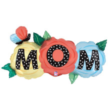 47 inch Mom Butterfly Flowers Foil balloon