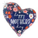 35 inch Mother's Day Floral Heart Foil Shape, Holographic Foil balloon 35 inch Mother's Day Floral Heart Foil Shape, Holographic Foil balloon