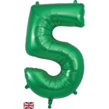 34 inch Numbers 5 Green foil balloon