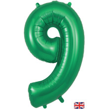 34 inch Number 9 Green Foil Balloons