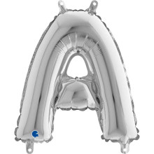 14 inch Letter A Silver Mini Foil Balloons
