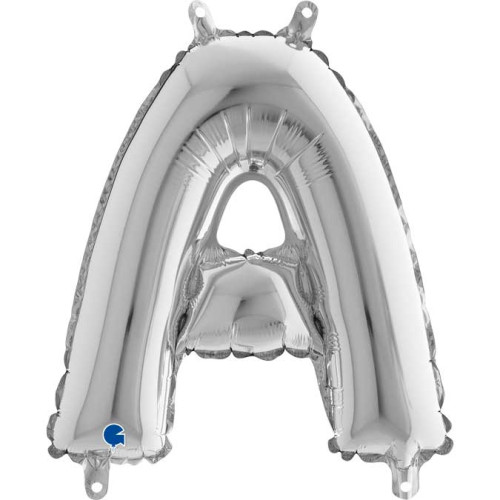 14 inch Letter A Silver Mini Foil Balloons