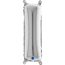 14 inch Letter I Silver Mini Foil Balloons