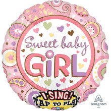 28 inch singing SWEET BABY GIRL Foil balloon 28 inch singing SWEET BABY GIRL Foil balloon