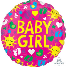 21 inch XL CB BABY GIRL SUNSHINE FUN Foil balloon