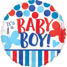 18 inch HX VLP IT'S A BOY RED & BLUE Foil balloon