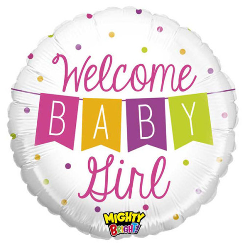 21 inch Mighty Baby Girl Banner Foil balloon