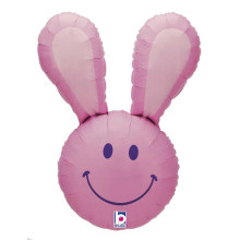 37 inch Smiley Bunny Pink Foil balloon 37 inch Smiley Bunny Pink Foil balloon