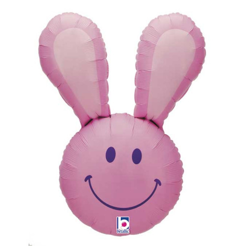 37 inch Smiley Bunny Pink Foil balloon