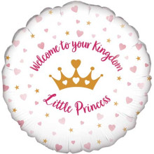 18 inch Welcome Little Princess Hearts Holographic Foil balloon