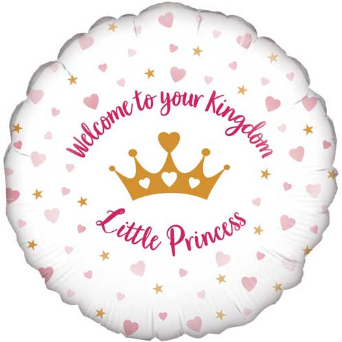 18 inch Welcome Little Princess Hearts Holographic Foil balloon