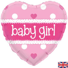 18 inch Baby Girl Heart Holographic Foil balloon