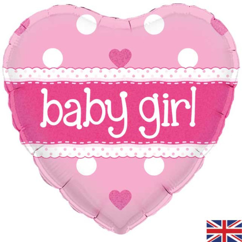 18 inch Baby Girl Heart Holographic Foil balloon
