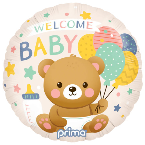 18 inch Welcome Baby Bear & Balloons Foil balloon