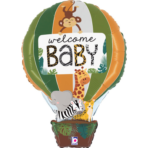 30 inch Jungle Animals Welcome Baby Foil balloon