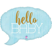 24 inch Hello Baby Blue Foil balloon