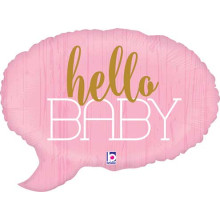24 inch Hello Baby Pink Foil balloon 24 inch Hello Baby Pink Foil balloon