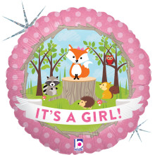 18 inch Woodland Baby Girl balloon