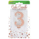 Sparkling Fizz No.3 Birthday Candle 7.5cm Rose Gold