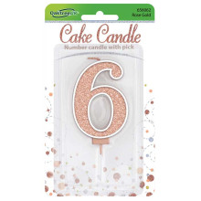 شمعة عيد ميلاد قلتر روز قولد رقم (6) شمعة عيد ميلاد قلتر روز قولد رقم (6)