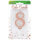 Sparkling Fizz No.8 Birthday Candle 7.5cm Rose Gold Sparkling Fizz No.8 Birthday Candle 7.5cm Rose Gold