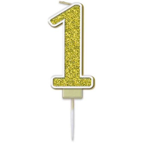 شمعة عيد ميلاد قلتر ذهبي رقم (1) شمعة عيد ميلاد قلتر ذهبي رقم (1)