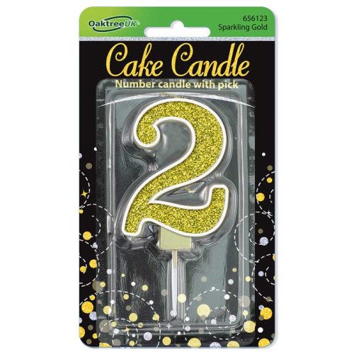 شمعة عيد ميلاد قلتر ذهبي رقم (2) شمعة عيد ميلاد قلتر ذهبي رقم (2)