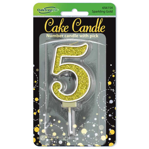 شمعة عيد ميلاد قلتر ذهبي رقم (5) شمعة عيد ميلاد قلتر ذهبي رقم (5)