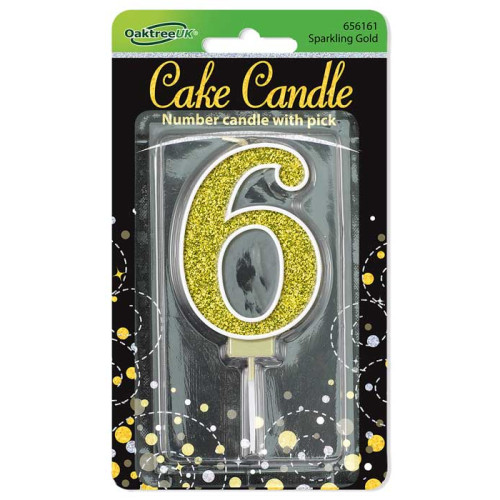شمعة عيد ميلاد قلتر ذهبي رقم (6) شمعة عيد ميلاد قلتر ذهبي رقم (6)