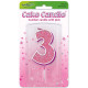 Glitter No.3 Birthday Candle 7.5cm Pink/Silver Glitter Glitter No.3 Birthday Candle 7.5cm Pink/Silver Glitter