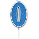 Glitter No.0 Birthday Candle 7.5cm Blue/Silver Glitter Glitter No.0 Birthday Candle 7.5cm Blue/Silver Glitter