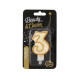 number candle "3", gold outline