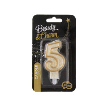 شمعة عيد ميلاد قلتر مذهب رقم 5