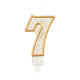 number candle "7", gold outline