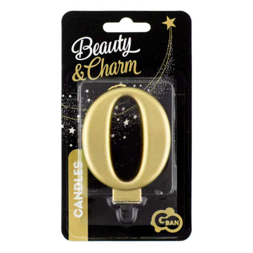 Birthday candle number 0, metallic gold, 8.0 cm Birthday candle number 0, metallic gold, 8.0 cm