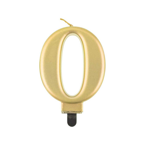 Birthday candle number 0, metallic gold, 8.0 cm Birthday candle number 0, metallic gold, 8.0 cm