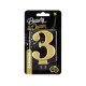 Birthday candle number 3, metallic gold, 8.0 cm Birthday candle number 3, metallic gold, 8.0 cm