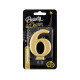 Birthday candle number 6, metallic gold, 8.0 cm Birthday candle number 6, metallic gold, 8.0 cm